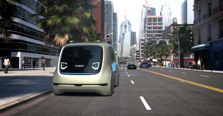 Volkswagen SEDRIC tanulmányautó, animált kép, sárga, elölnézet, balról