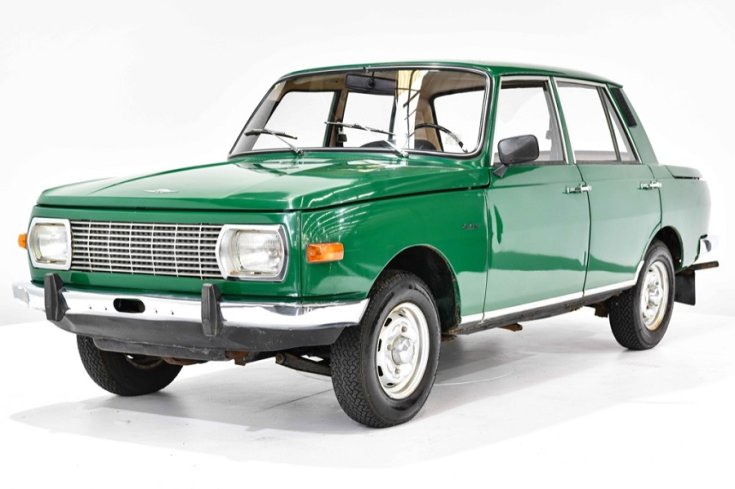 1980 Wartburg 353, zöld, elölnézet, oldalnézet, balról