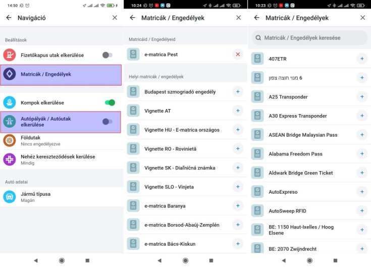 Waze autópálya matrica hozzáadása