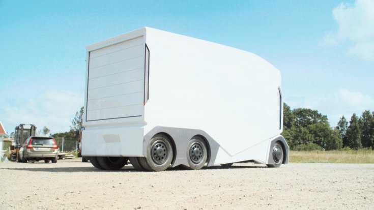 Einride Pod teszt közben hátulról