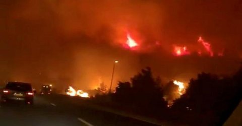 Járműveket veszélyeztetett a pokoli tűz a horvát tengerpartnál
