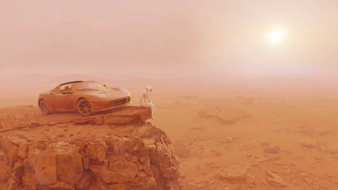 Így nézhet majd ki a Tesla Roadster a Marson?
