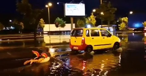 Vízisí a Tesco parkolóban, Suzukival - Videó
